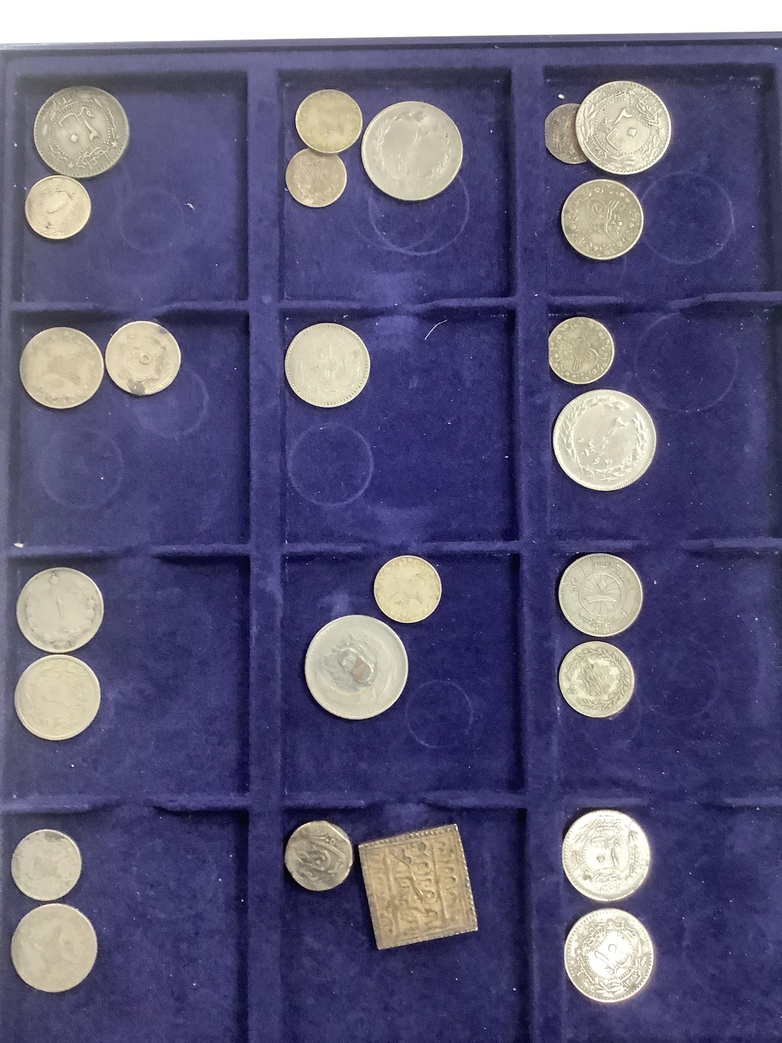 Ottoman Empire and Islamic coins, 19th/20th century, silver and bronze coinage, 12 trays